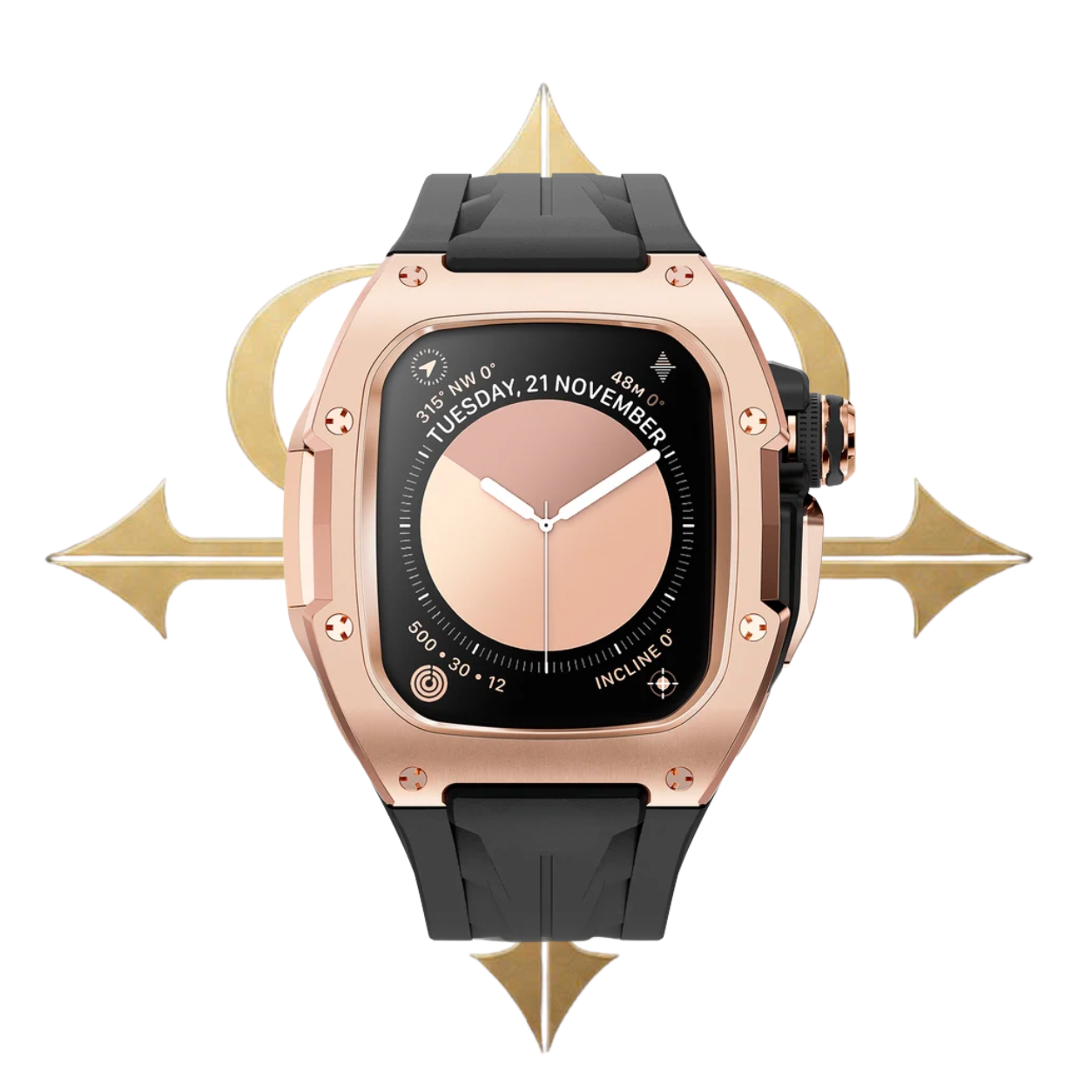 APPLE CASE/ROSE GOLD - BLACK