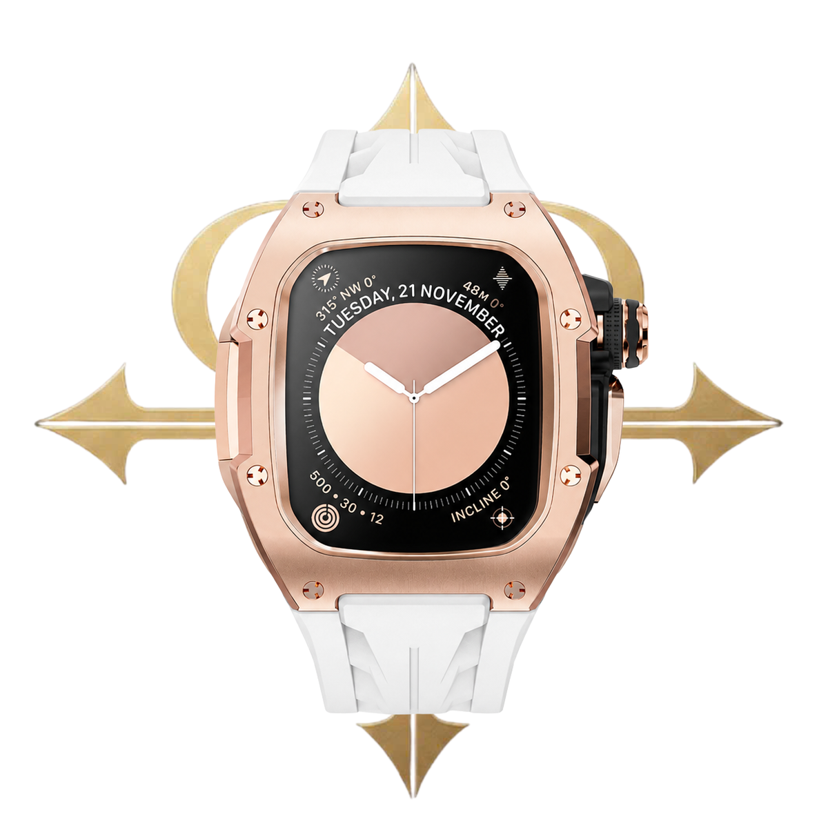 APPLE CASE/ROSE GOLD - WHITE