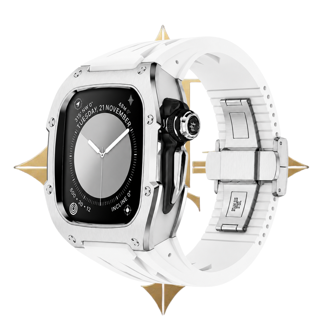 APPLE CASE/STAINLESS STEEL - WHITE