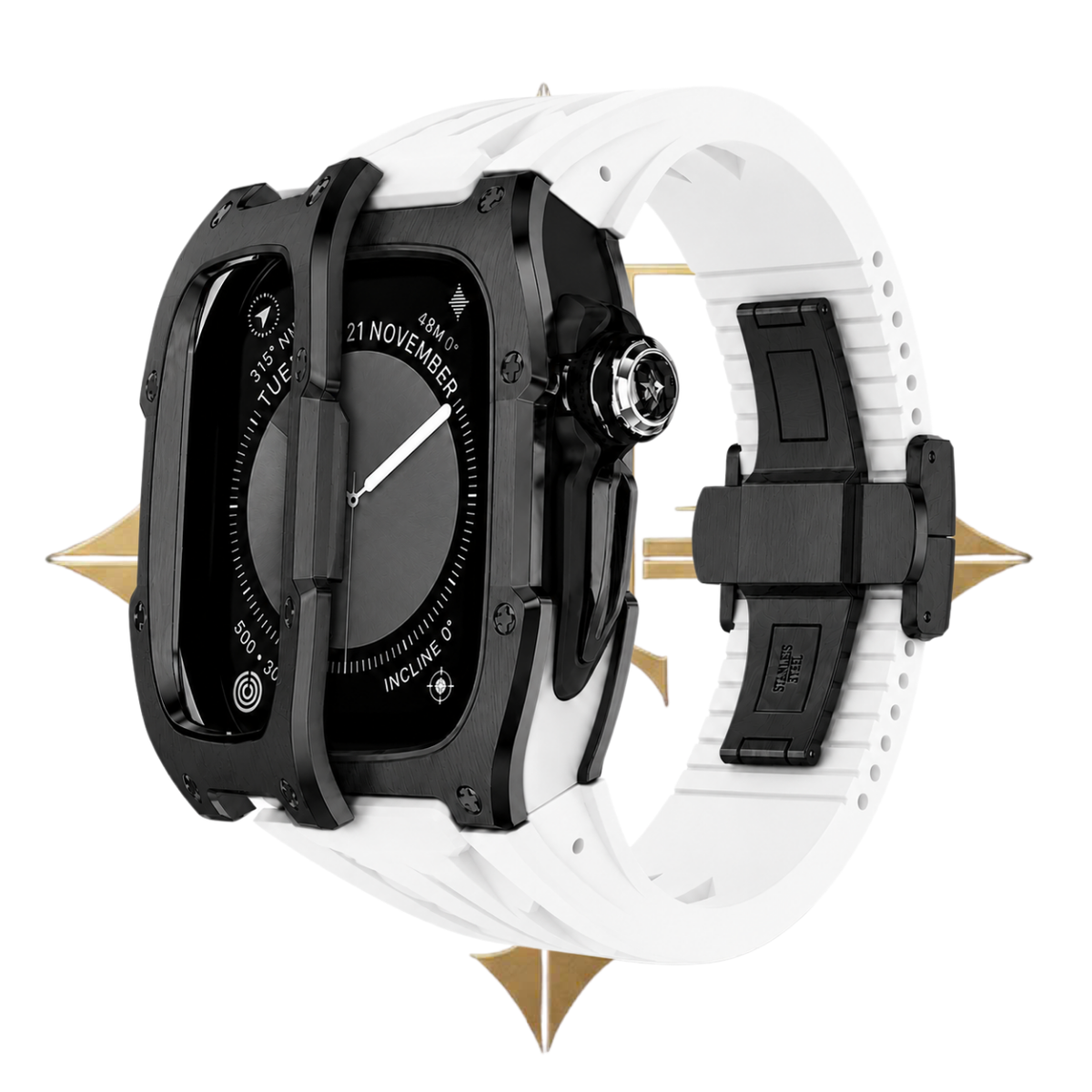 APPLE CASE/BLACK PVD - WHITE