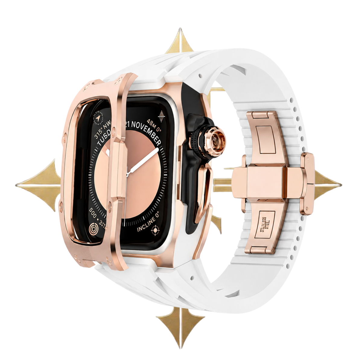 APPLE CASE/ROSE GOLD - WHITE